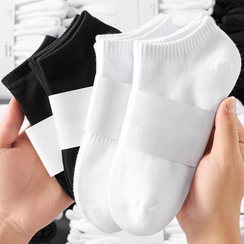 

Men Cotton Ankle Socks Classic Business Style Summer Breathable Sweat Wicking Solid Color Low Cut Boat Socks Sports Men's Sox