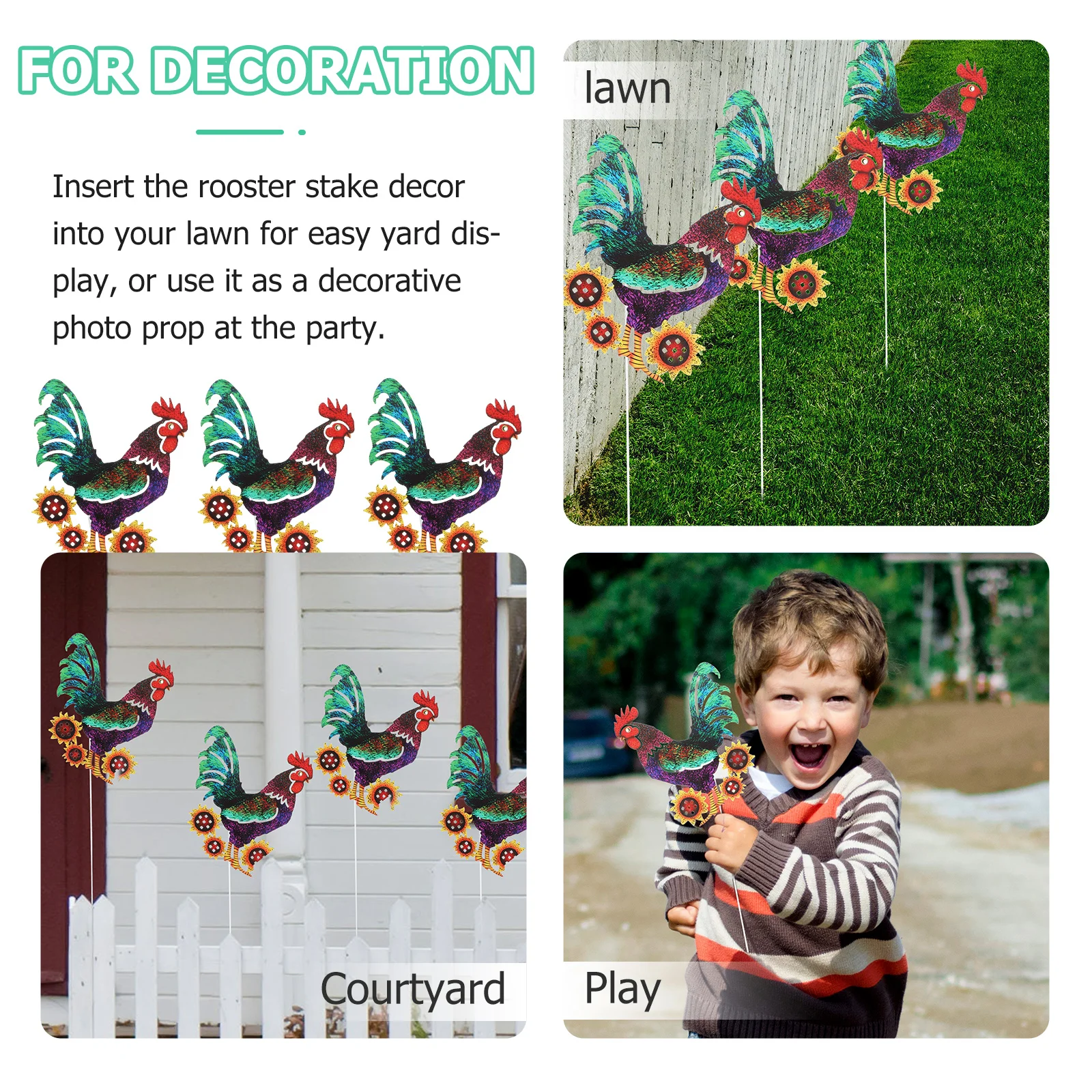 

Iron Rooster Wrought Metal Garden Stake Figurine Statue Yard Rooster Decor Large Chicken Stakes Outdoor Yard Decor