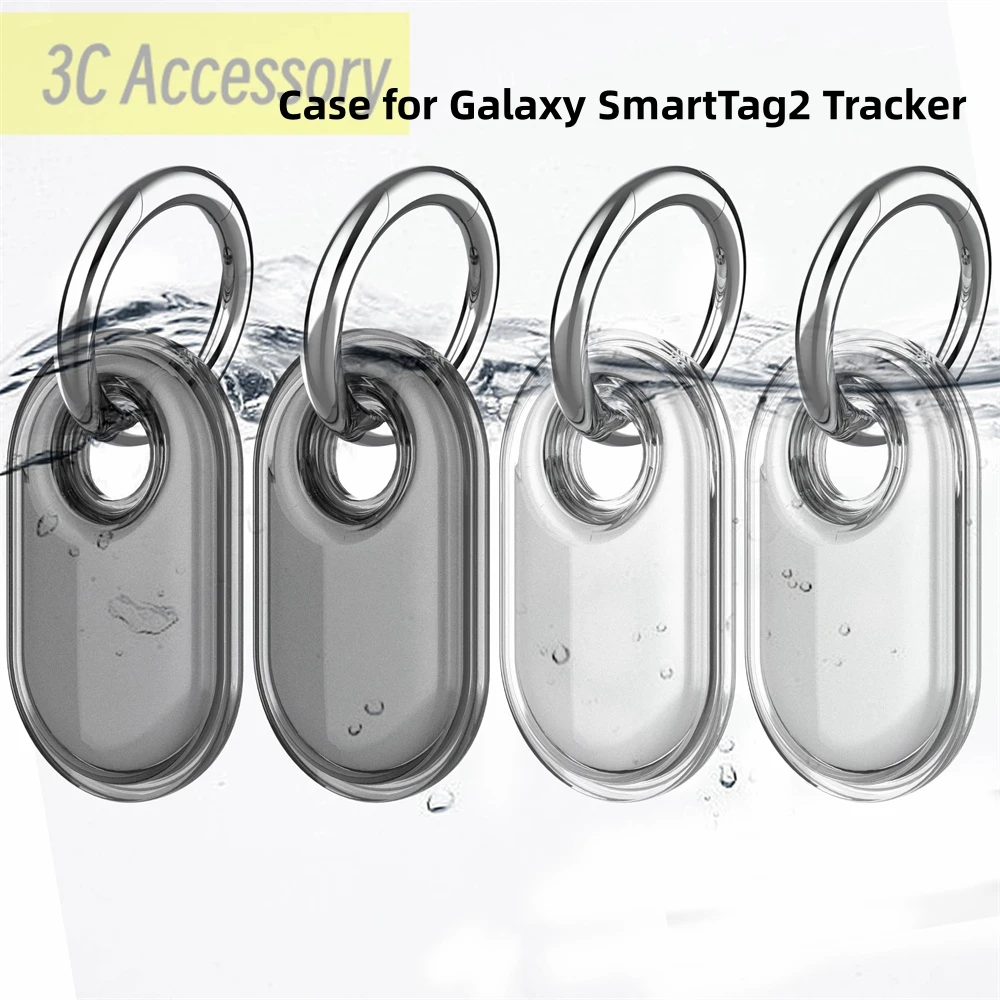 New for 2023 Galaxy SmartTag2 Key Ring Cases Transparent Soft TPU Case full waterproof protect for Samsung Galaxy Smart Tag 2