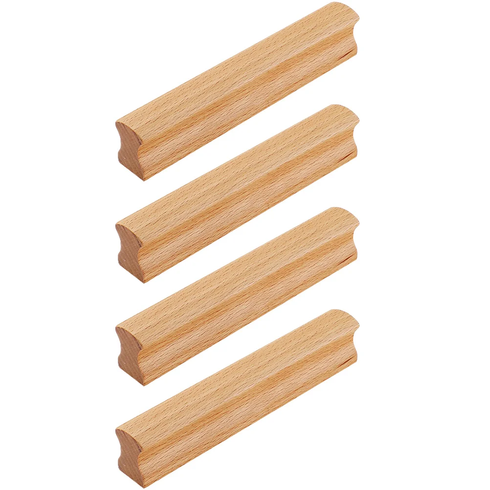 

4 Pcs Solid Wood Drawer Handle Handles Dresser Pulls Drawers for Cabinets Vanity Tables Kitchen Door