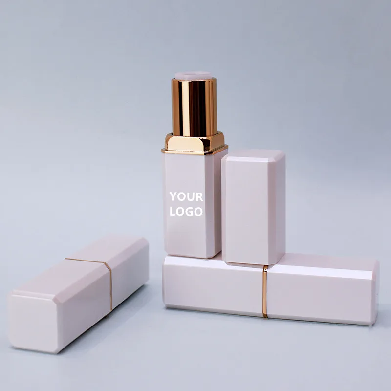 

Пустой тюбик для губной помады, частная марка, контейнер для косметической помады «сделай сам», 12,1 мм, белое золото, самодельные тюбики для губной помады, оптовая продажа