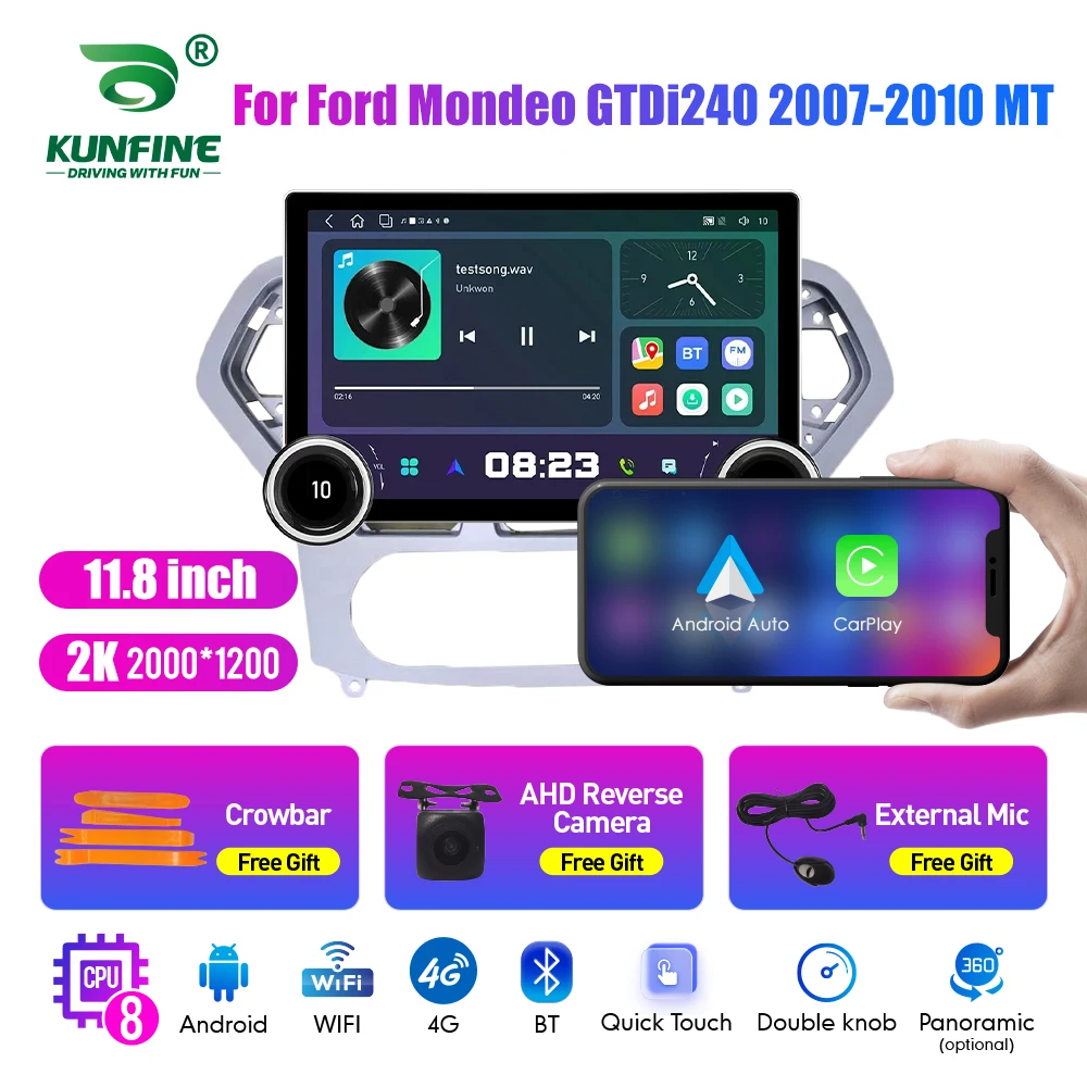 

11.8 Inch 2K Double Knobs 2 Din Car Radio For Honda Mondeo 2007-2010 Car Radio DVD Multimedia Video Player Android Auto Carplay