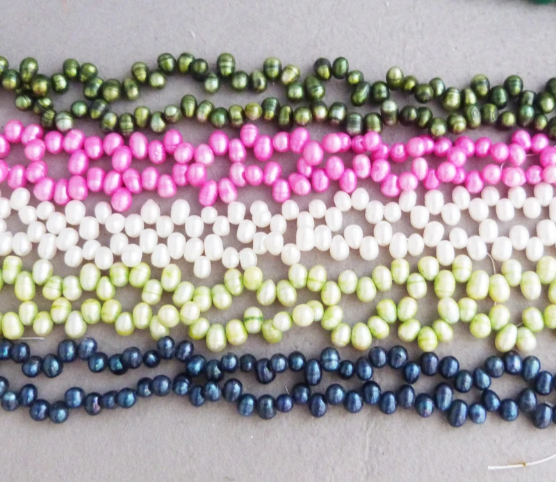 

10pcs DIY 7-8MM DANCING TEARDROP FRESHWATER PEARL BEADS 15"