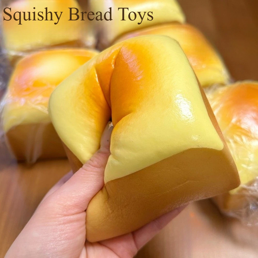 

Squishy Simulated Big Toast Bread Squeeze Toy Soft Stress Relief Slow Rising Sensory Fidget for Anxiety ADHD Autism Gift for Kid