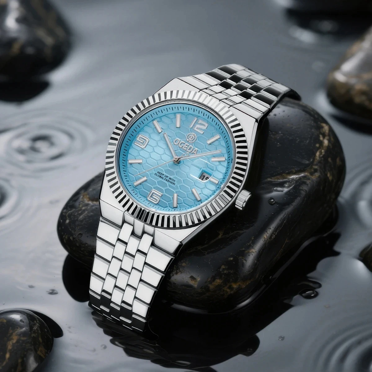 

OGEDA 2025 новые модные мужские кварцевые часы 30 м водонепроницаемые 10 мм часы-календарь из сплава relojes hombres