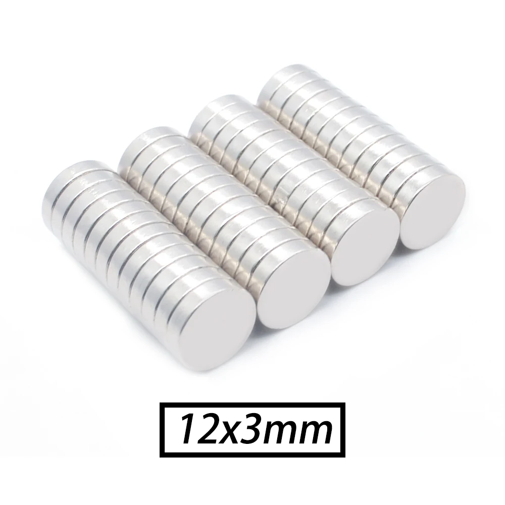 

50Pcs Round Magnet 12x3 MM Neodymium Magnet N35 Permanent NdFeB Super Strong Powerful Magnets imanes DIY 12*3mm