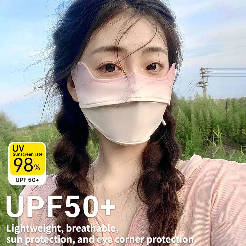 Women's Sunscreen Mask Anti-UV Sunscreen Mask Summer Breathable Cool And Eye-protecting UPF50+ Three-Dimensional Sunshade Mask