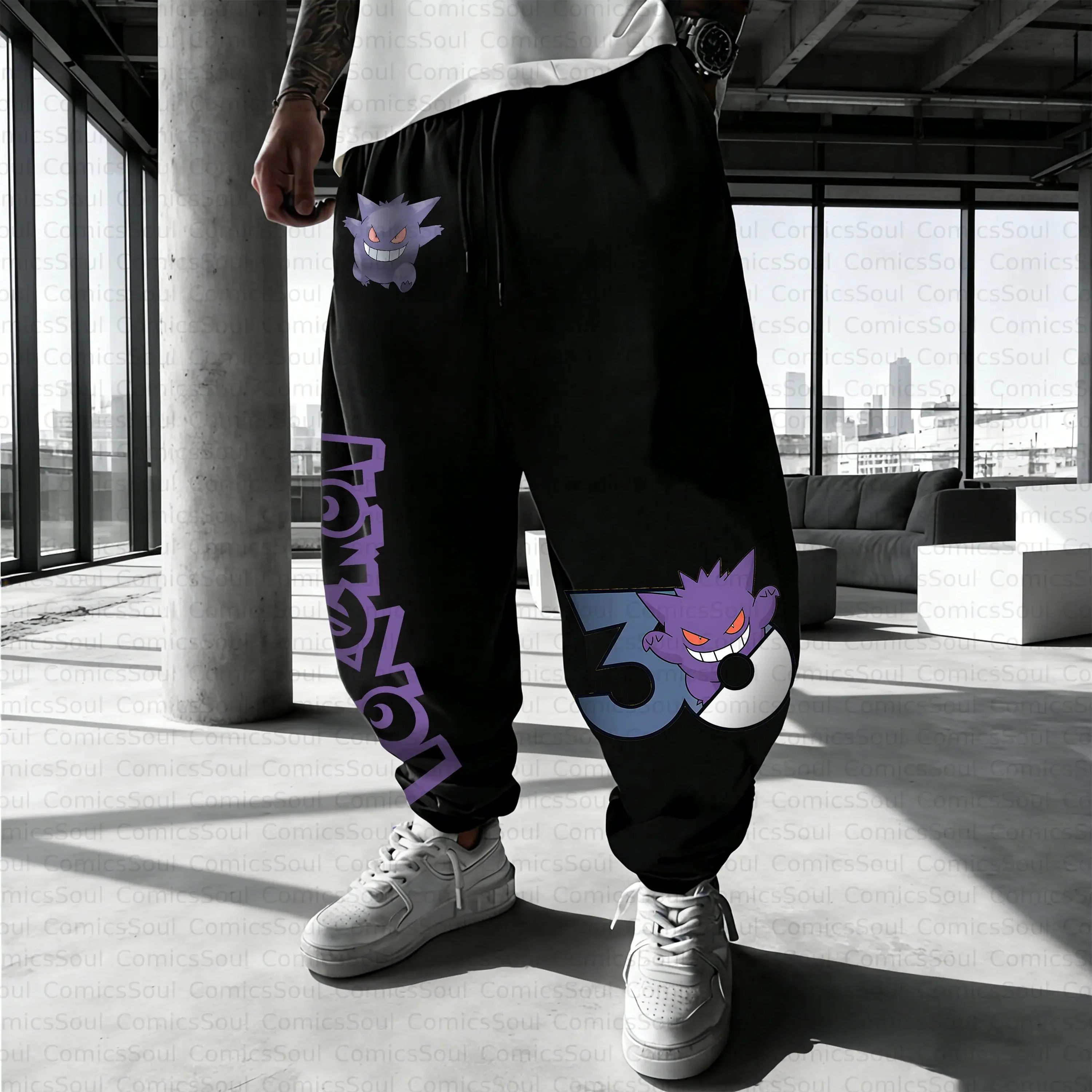 

Спортивные штаны Pokemon к 30-летию бренда, мужские и женские, уличная одежда, хип-хоп, повседневные свободные джоггеры, брюки Y2K, весна-лето 2026