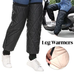 Women Men Winter Cycling Leg Warmers Waterproof Plus Velvet Padded Quilted Lined Knee Pads Riding Cold Protective Knee Guard