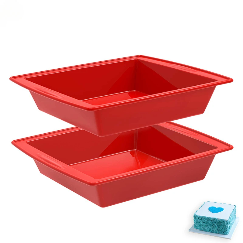 

8 x 8 Inch Silicone Square Cake Pans Deep Silicone Baking Mold Angel Food Cheesecake Baking Dish Brownie Pan Bpa Free 0142