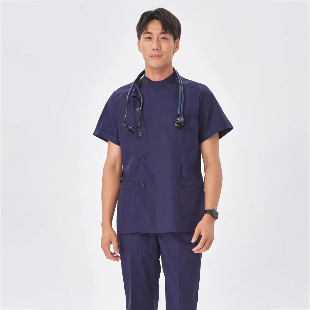 Uniformes Médicos Enfermeria Scrub Set Medical Uniforms Doctor Nurse Workwear for Women and Men Side Buttons Surgical Scrubs