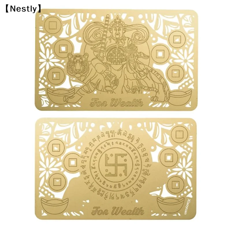 Golden Colour God Of Wealth Metal Card The Leadership Amulets Increase Your Wealth Luck Gold Talisman Craft Gifts〔Nest〕