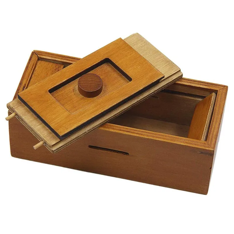 Wooden Puzzle Box with Secret Hidden Compartment Difficult Brain Teaser Magic Drawers For Adults & Kids Birthday Surprise Gifts view 5