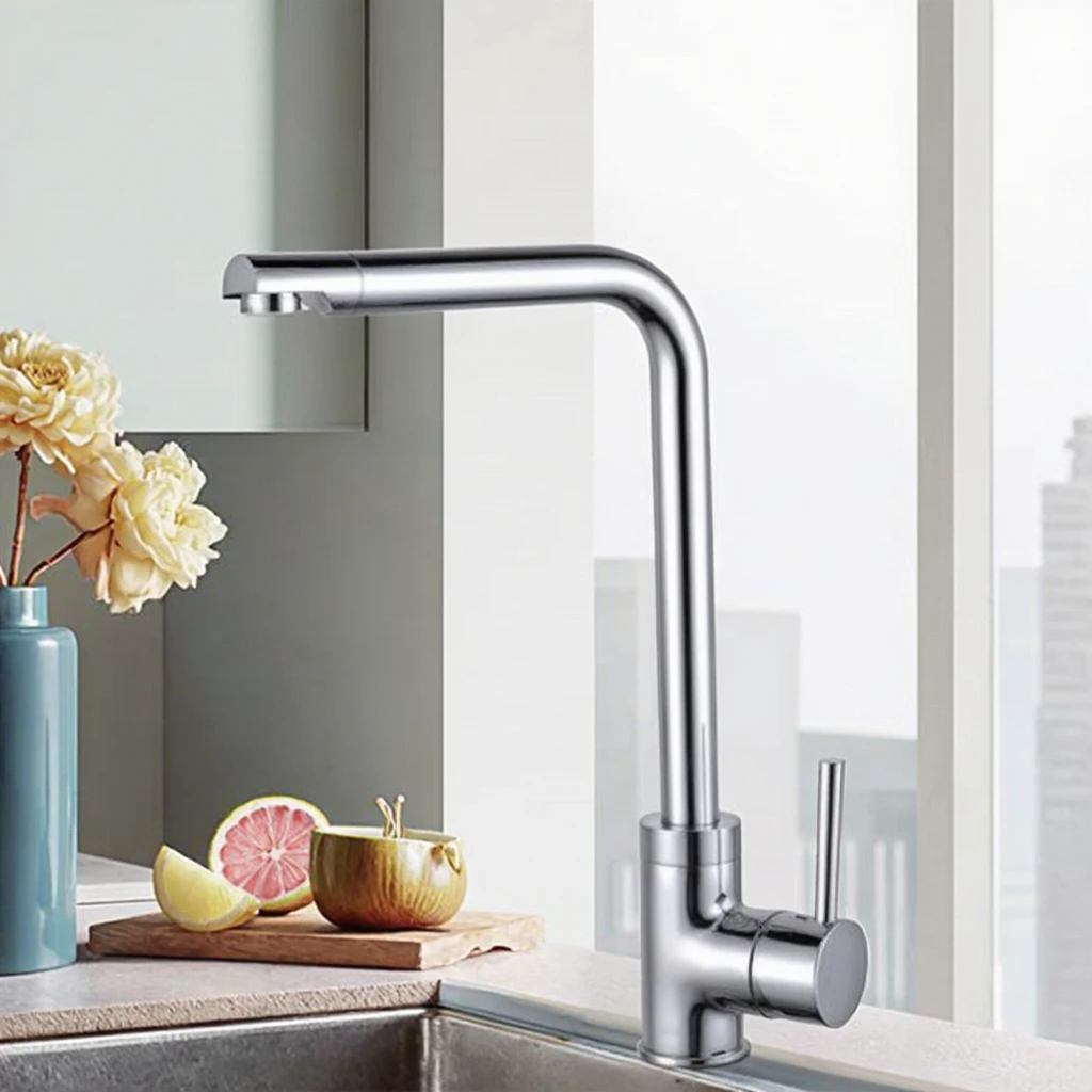 صنبور المطبخ الأبيض ذو البناء النحاسي عالي التحمل من الدرجة التجارية #2