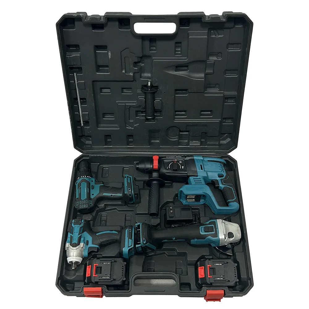 4-in-1 Combination Four-Piece Multi-Functional Lithium Battery Tool Set Box Including Screwdrivers Wrenches for Foreign