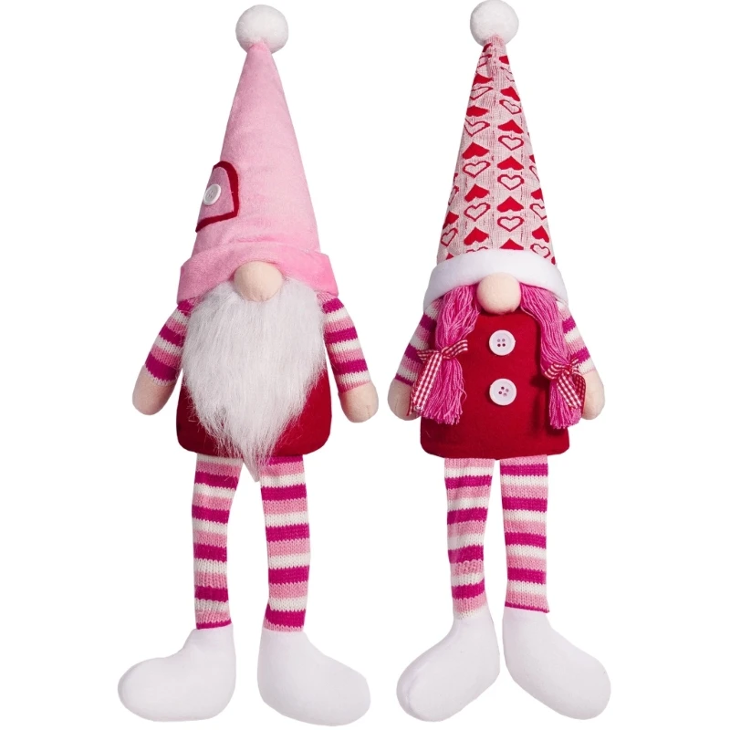 Valentines Day Decoration Scandinavian Tomtes Long Legs Gnomes Plush Dolls Ornament Wedding Parties Tabletop Decors Gift