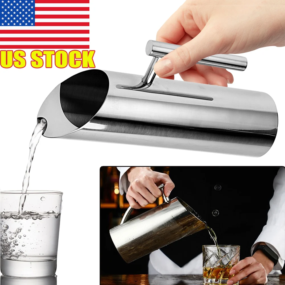 1/2L Beer Jar Bar Ice Jar Container Kitchen Cold Wine Pitcher Stainless Steel Cold Water Kettle Home Bar Hotel KTV Drinking Tool