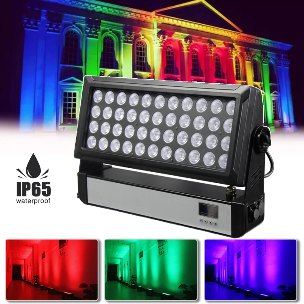 

LED 44x10W RGBW 4in1 Strobe Wall Washing Stage Light Waterproof IP65 Outdoor DMX Bar Party Concert DJ Disco Wedding Decoration