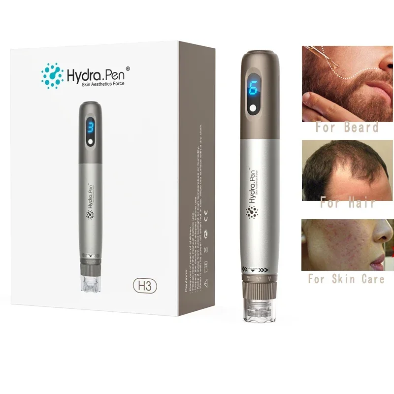 Hydra Pen H3 Derma Pen Mesotherapy Serum Applicator Microneedling Machine For Skin Care Scar Acne MTS Hair Regrowth Beard Growth