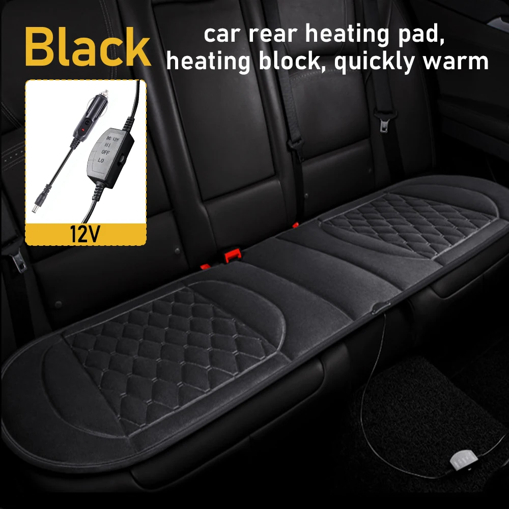 12V Universal Car Back Row Heated Seat Cushion 2-Speed Switch Fast Heating Winter Electric Heating Pad Warmer For Office Car