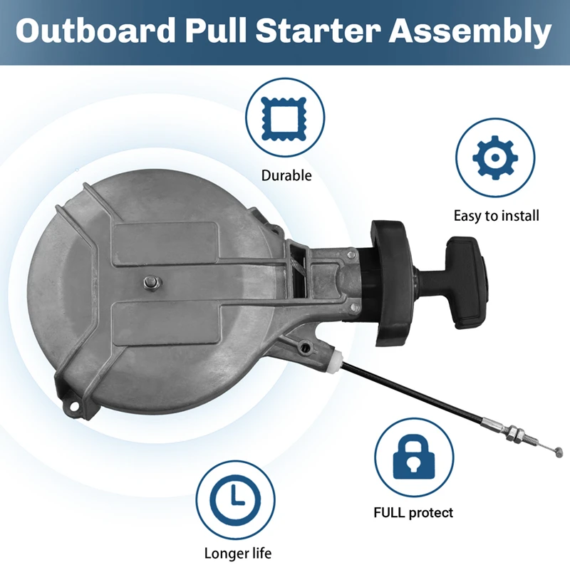 Outboard Starter 6E4-15710 6E415710 For Yamaha Pioneer 2 Stroke 4HP/5HP/6HP Starter Puller Assembly