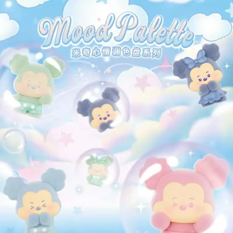 

Disney Mickey Mouse Mood Palette Series Мини-бобы Слепая коробка Kawaii Настольный декор Коллекционная фигурка Красочный подарок для фанатов