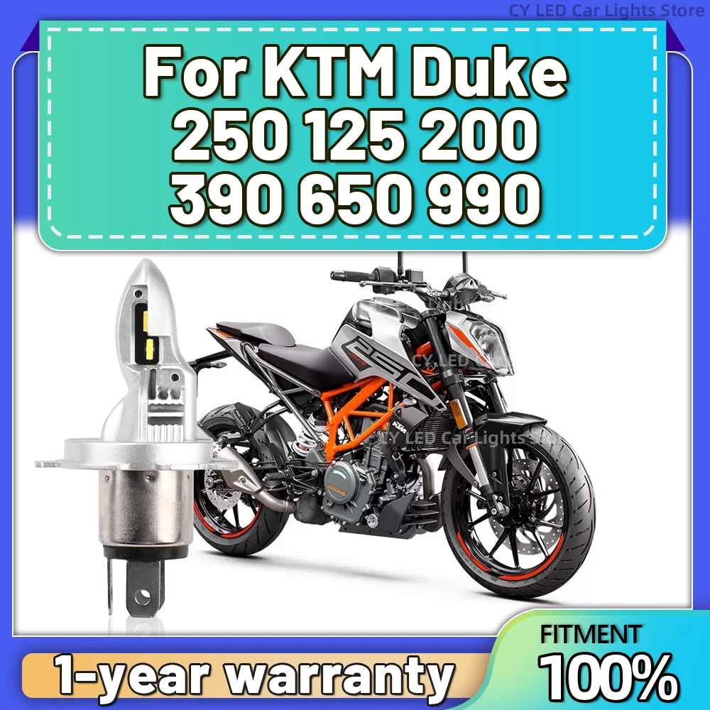 

1pcs Motorcycle Led Headlight Bulb H4 150W 15000Lm White Bulb Motorcycle Fanless Moto For KTM Duke 250 125 200 390 650 990