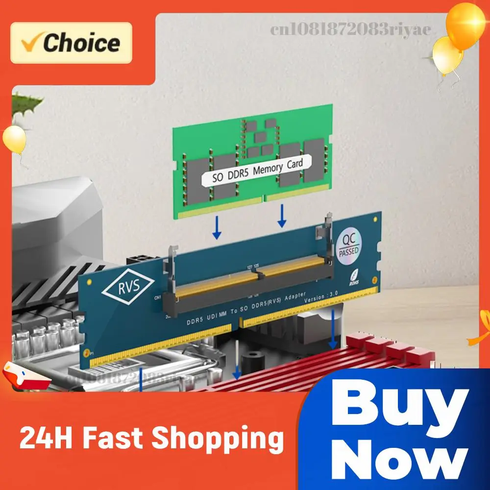 

Адаптер-карта для преобразования оперативной памяти SO-DIMM ноутбука в U-DIMM DDR5 для настольных ПК, конвертер модулей памяти DDR5 SO-DIMM для игровых ноутбуков, для обновления оперативной памяти
