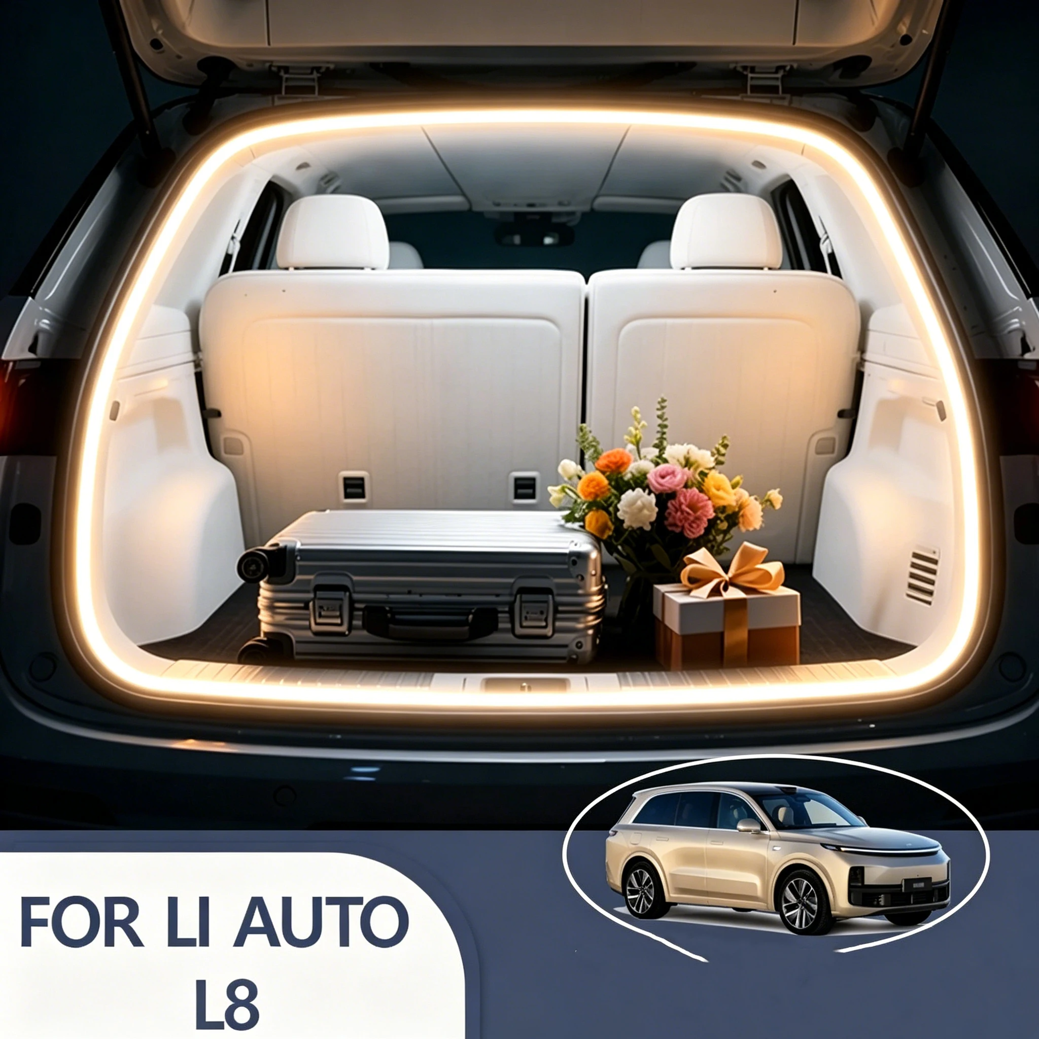 

FOR LI AUTO L8 Rear Trunk LED Light Bar Strips Trunk Interior Decorative Lamp Strip Luggage Atmosphere Light