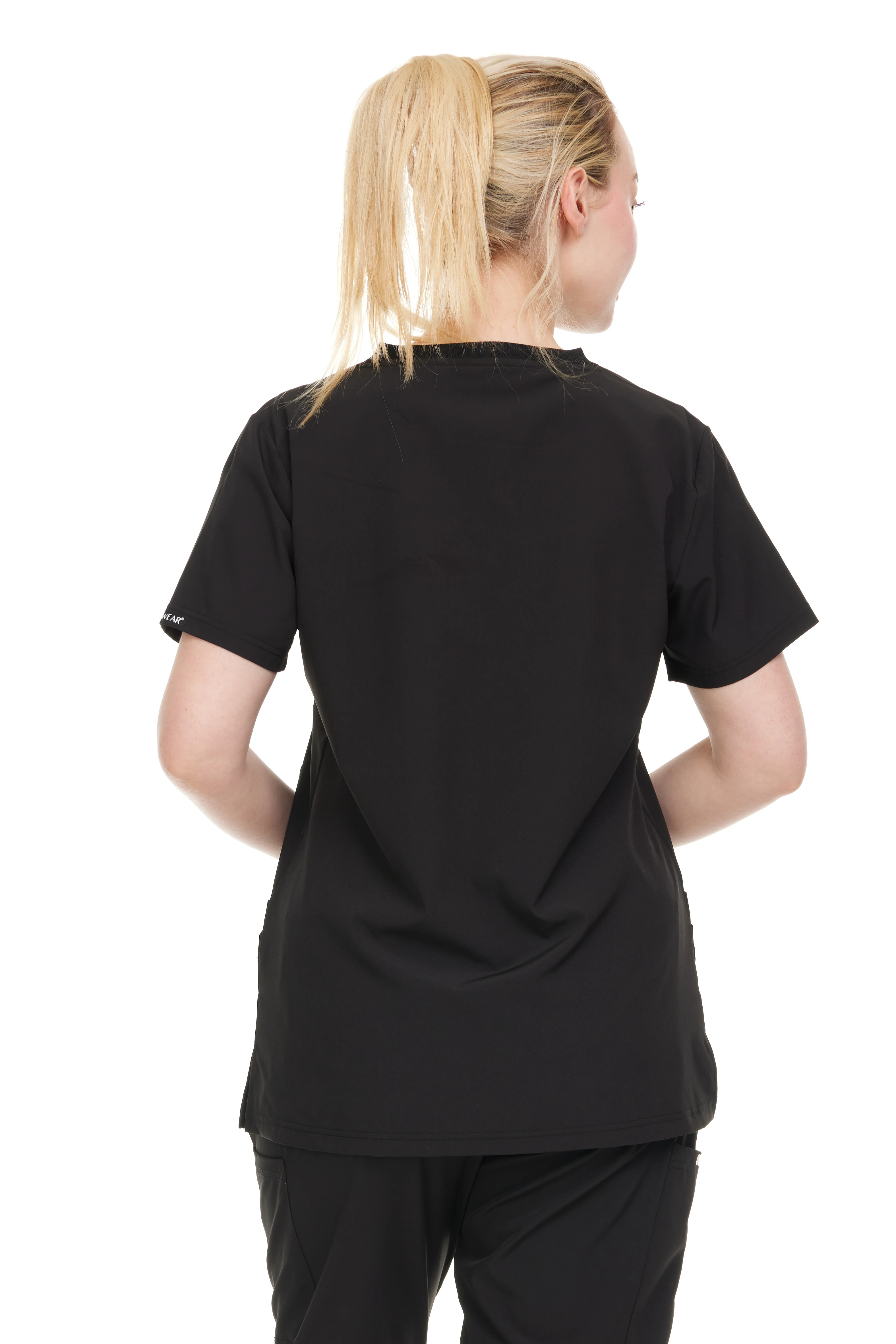 HEAL+WEAR V-Neck Women's Scrub Tops Multiple Convenient Pockets. 4-Way Stretch Spandex. Wrinkle-Resistant