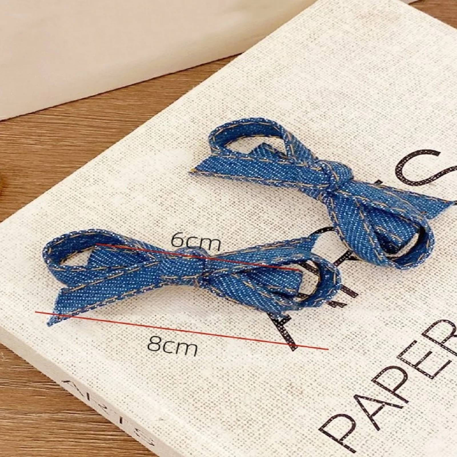 2/4/6PCS Blue Denim, Schleife, Mode, Pferdeschwanz, Band, Entenschnabel-Clip, Kopfschmuck, Pony Shattered Hair Side Clip, Haarkarten – Detail 9