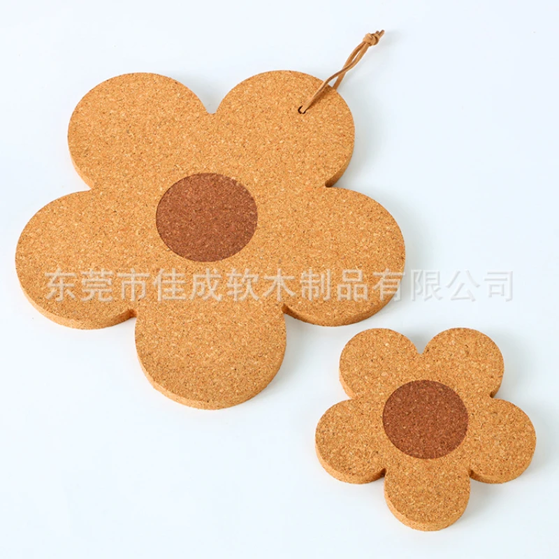 Flower Hanging Cute Coasters for Drinks Absorbent&Reusable Coaster Set Cork Flower Shape Coasters for Coffee Tea Cup Mat 코스터