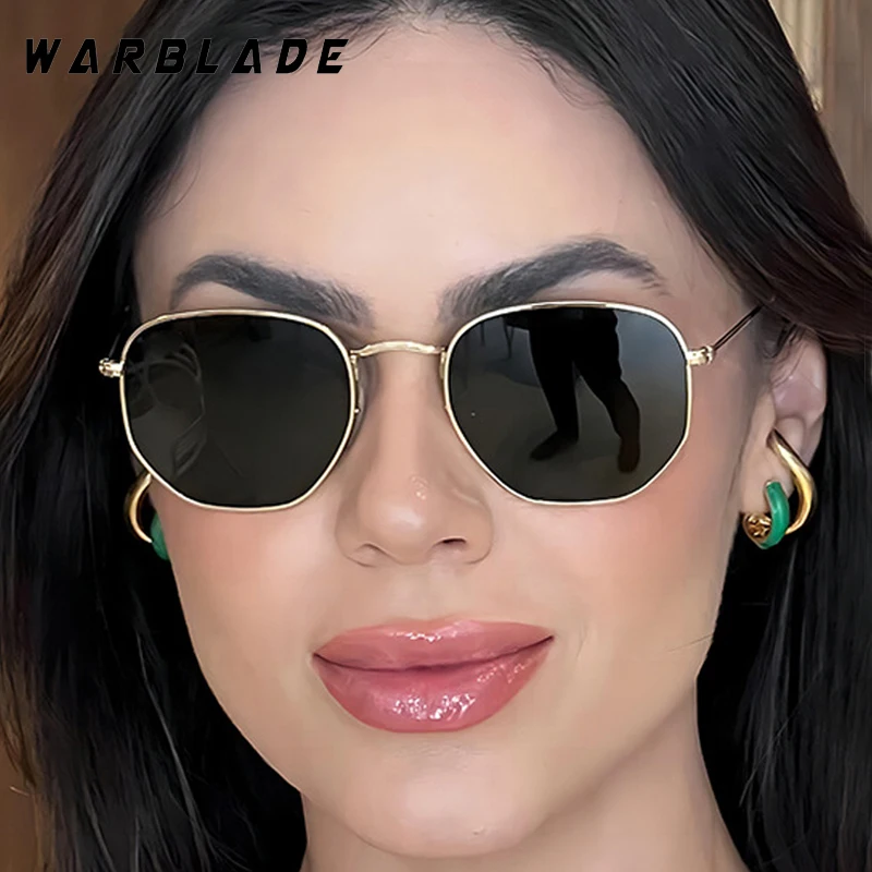 

Classic Multi-color Lenses Metal Polygon Frame Women Sunglass Luxury Brand Punk Men Sunglass Outdoor Fishing Drive Eyewear UV400