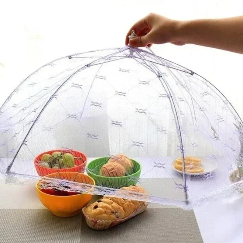 Mesh Folding Household Vegetable Cover Fly Proof Rice Vegetable Cover Food Cover Household Products Kitchen Food Cover Reusable