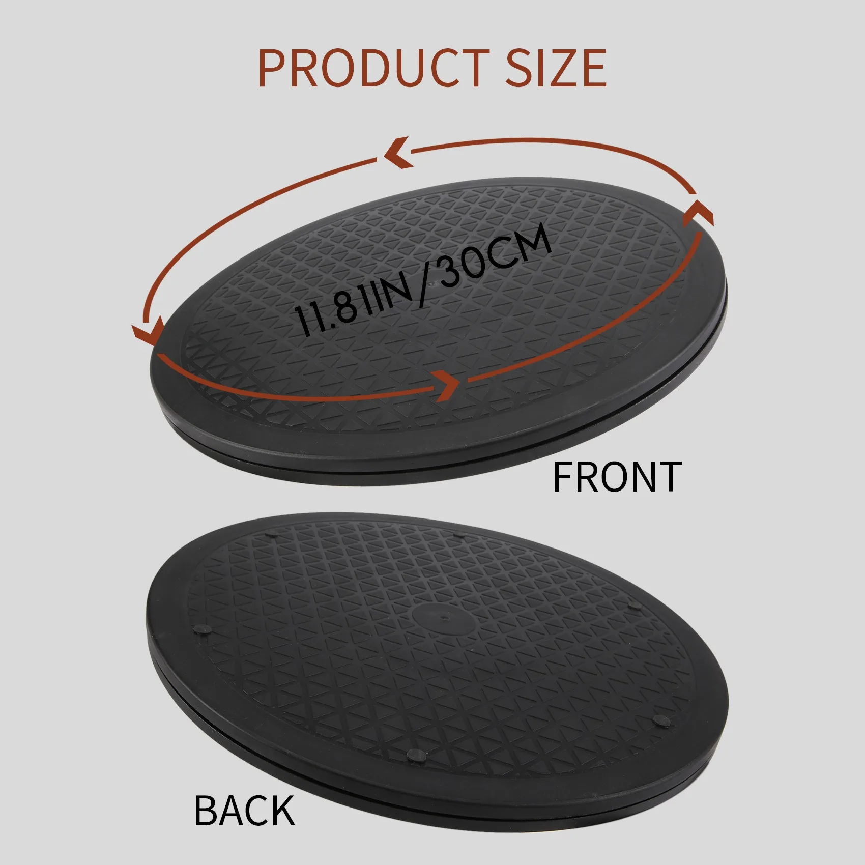 B84B 12Inch Bonsai Turntable Rotating Plate Wheel Revolving Home Kitchen Display Stand 360 Degree Rotation PVC 30cm for