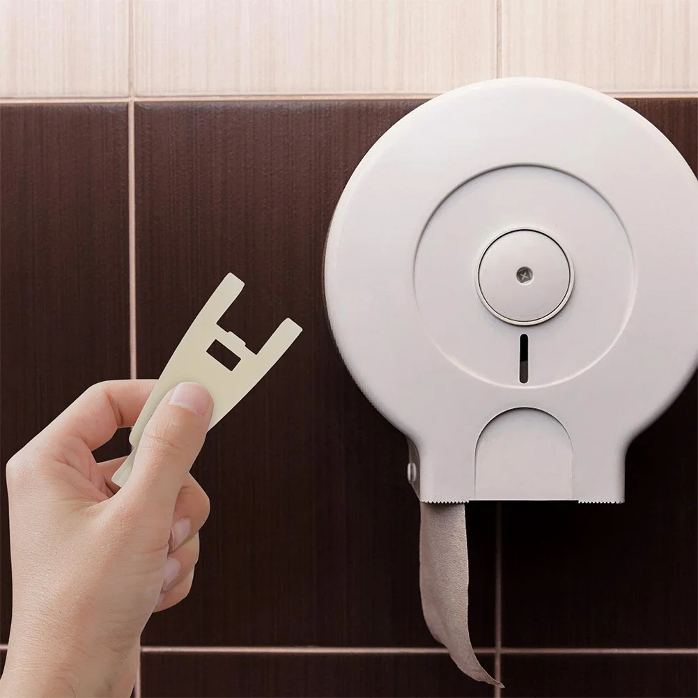 

2Pcs Toilet Paper Dispenser Key Plastic Tissue Holder Key Set for Bathroom Office Building Dispenser Lock Replacement
