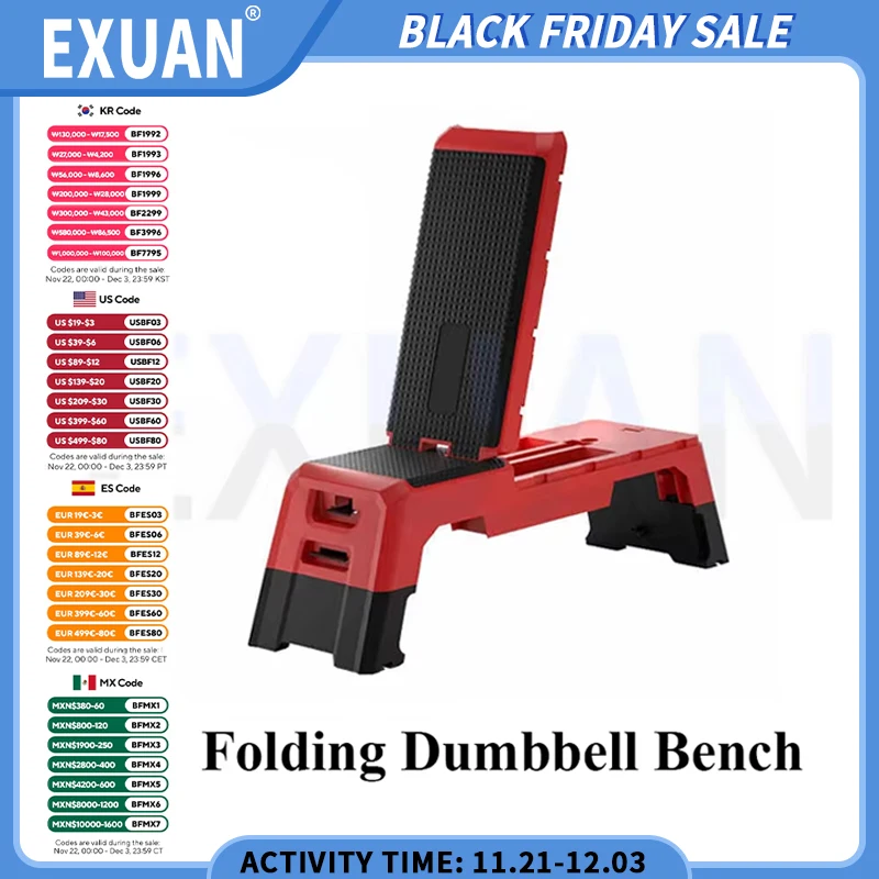 250kg Multifunctional Folding Dumbbell Bench Fitness Board Bench Press Fitness Home GYM Equipment Dumbbell Fitness Stool Chair