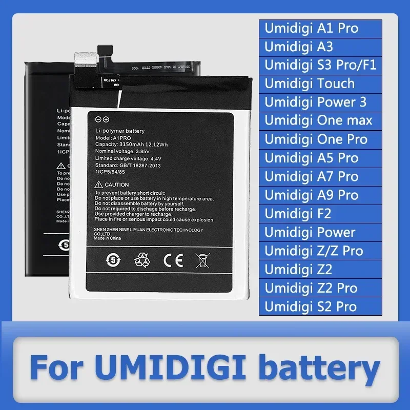 Z2Pro A9Pro F2 S2 A7pro Touch Battery For UMI Umidigi A 1 3 5 7 9 F 1 2 Z/2 S 2 3 One Touch Power/3 Max Pro Lite + Tools