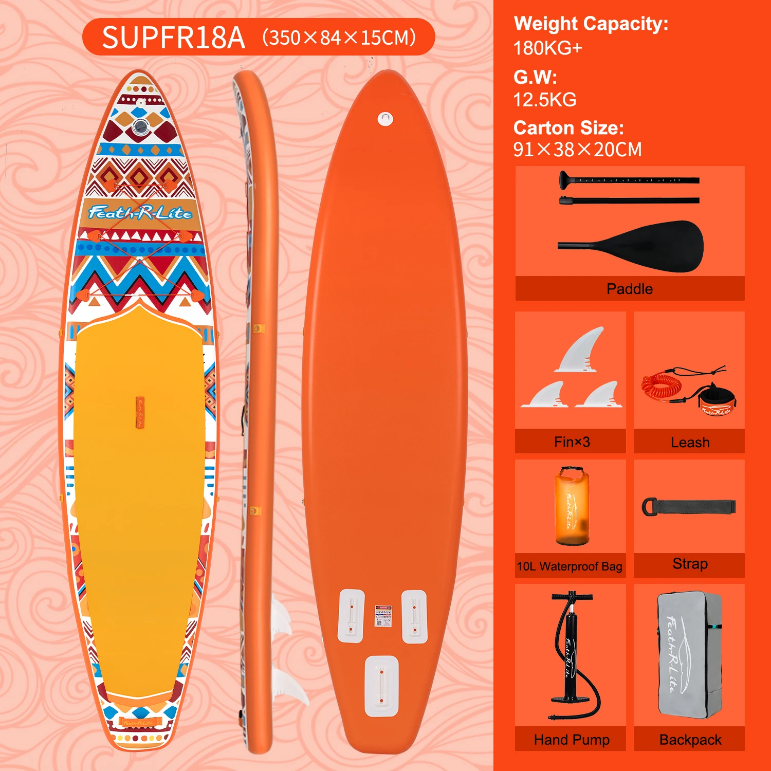 Funwater aufblasbares Stand-Up-Paddleboard (SUP-Board) mit 150 kg Tragfähigkeit für Erwachsene, Premium-PVC, stabil, langlebig, leicht, tragbar, anfängerfreundlich, Allround-Paddleboard für Touren,