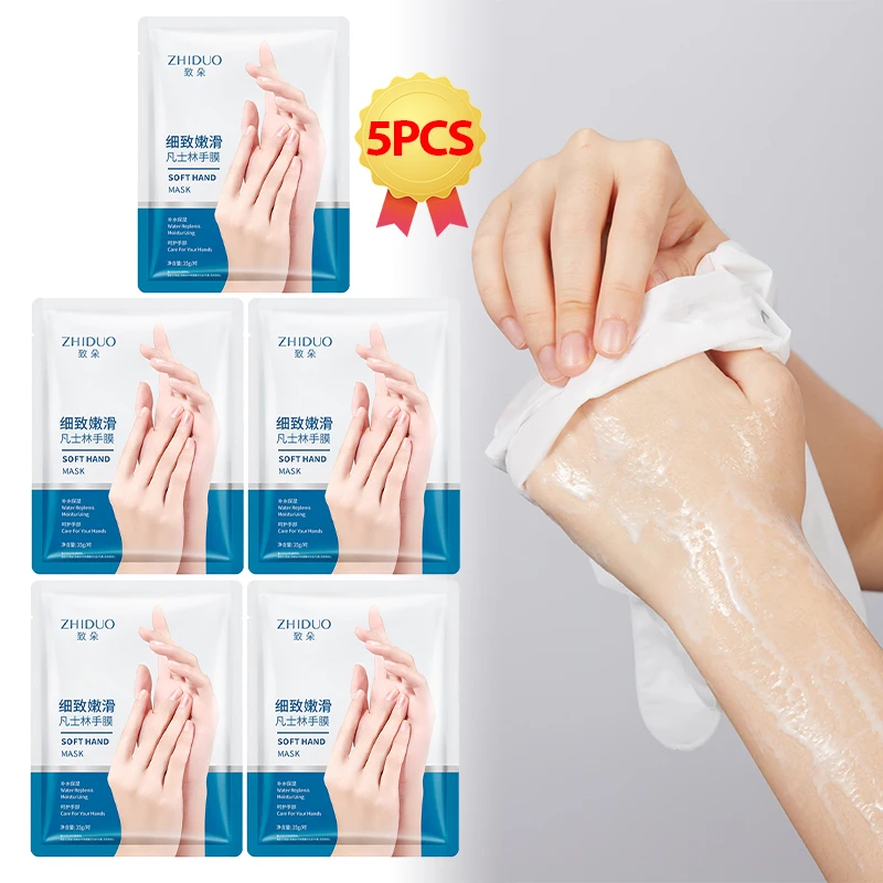 

5 Pairs Hand Mask Exfoliating Nourishing Moisturizing Whitening Tender Smoothing Firming Anti-Wrinkle Soft Hands Masks Skin Care