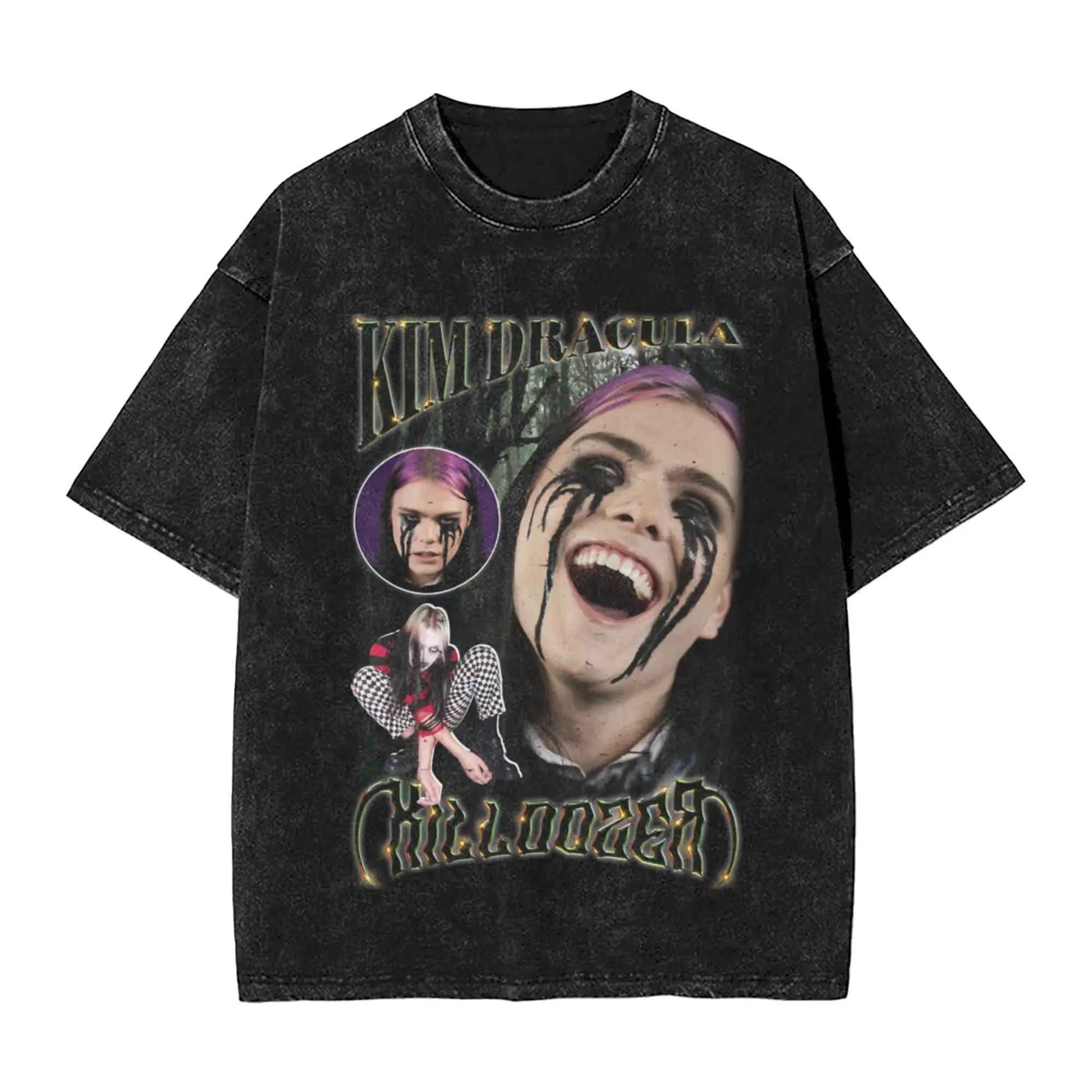 Kim Dracula - Vintage 90s Bootleg Unique Stylish A Washed T Shirt Men's Women's Oversized Cotton Tees Tops