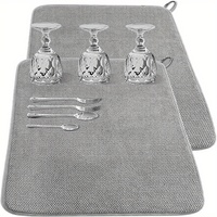 2pcs/pack Large Dish Drying Mat for Kitchen Counter, 24 X 17 Inch Microfiber Absorbent Dish Drying Pad, Dishes Drainer Mats