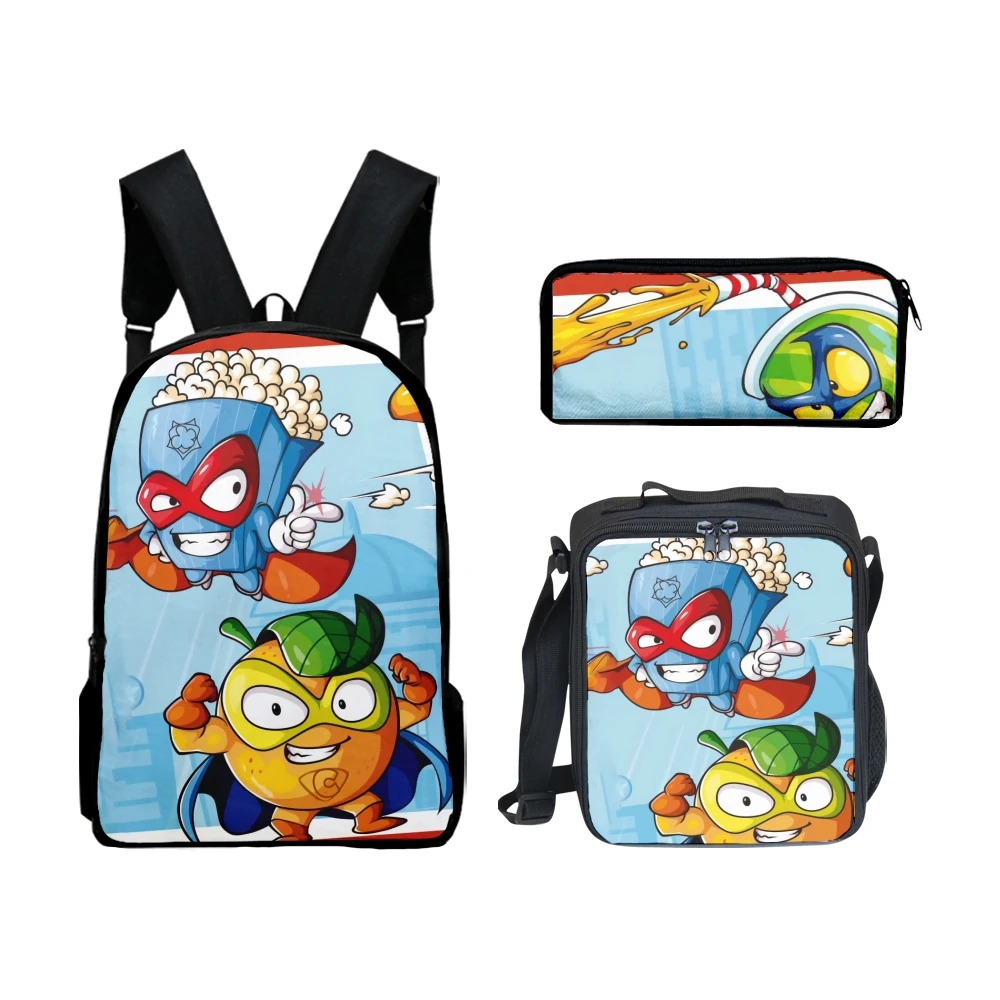 Trendy Popular Peculiar Funny Superzings 3D Print 3pcs/Set Student School Bags Laptop Daypack Backpack Lunch bag Pencil Case