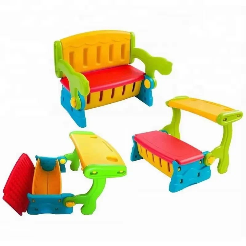 Hot Sale Family Nursery 3 in 1 Folding Table and Chairs and Storage for Kids