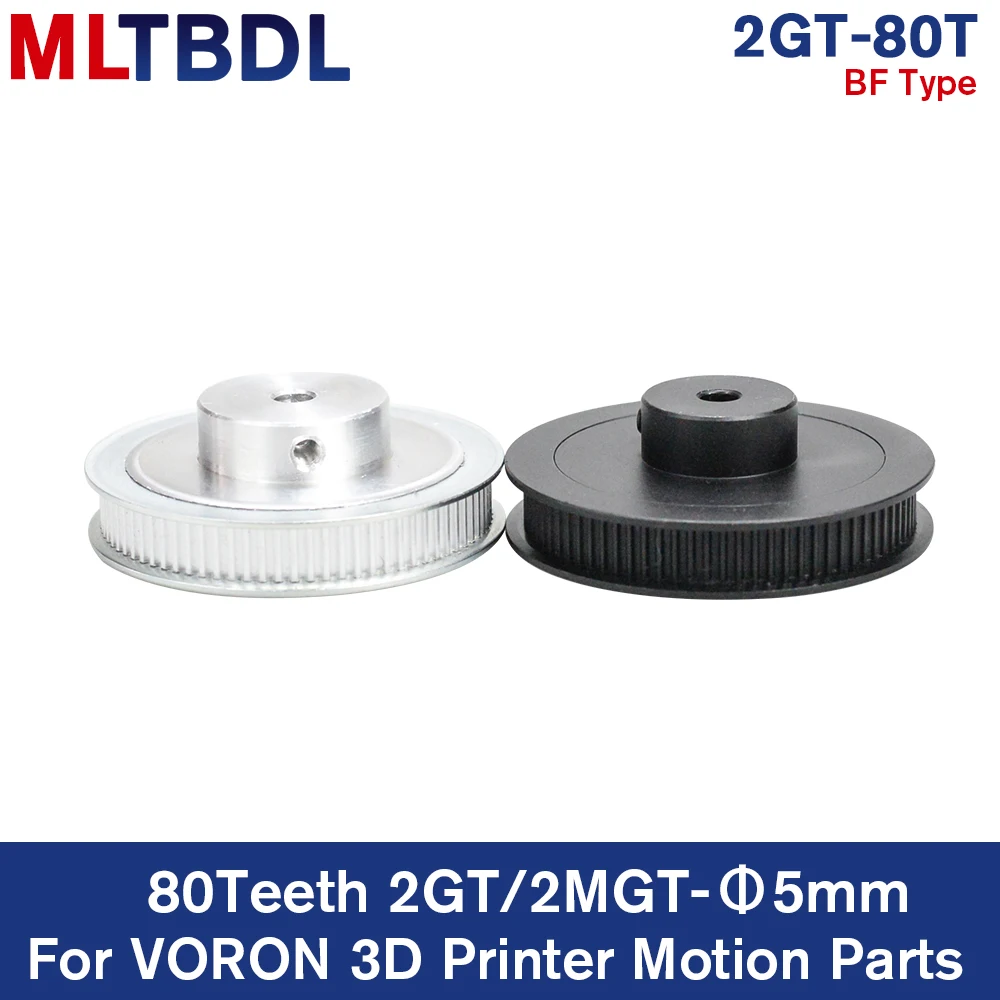 

Bycdj VORON Black Anodized 80 Teeth 2MGT/2GT synchronous Pulley Bore 5mm for width 6mm GT2 Timing Belt Wheel 80Teeth 80T sliver