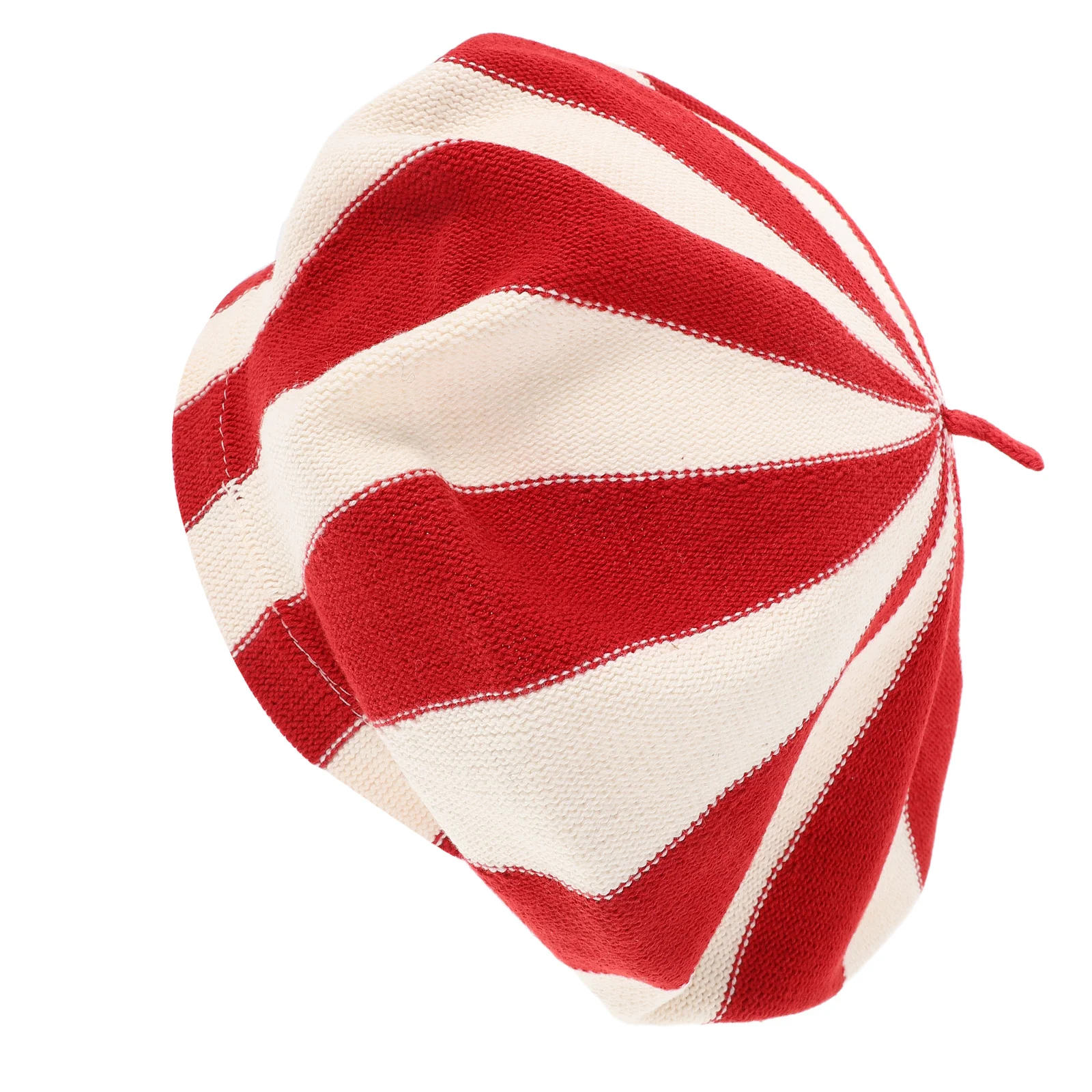 

Striped Beret Hat Breathable Knit Women Vintage French Cotton Painter Cap Casual Outdoor Daily Wear Trendy Fashion