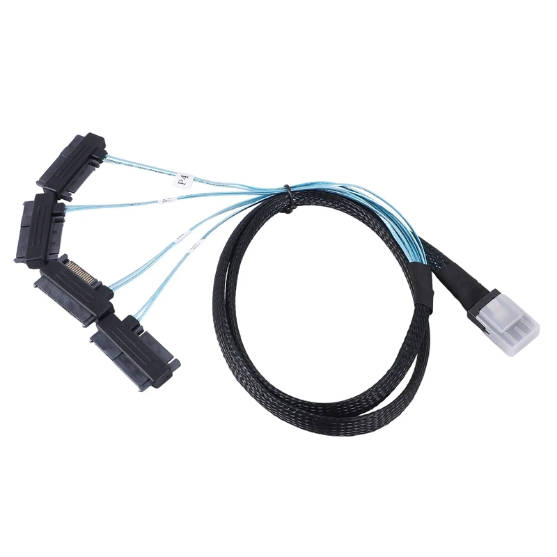 Mini SAS-36P SFF 8087 To 4 SAS 29P SFF-8482 Cable 15P SATA Hard Drive Cable (1M)