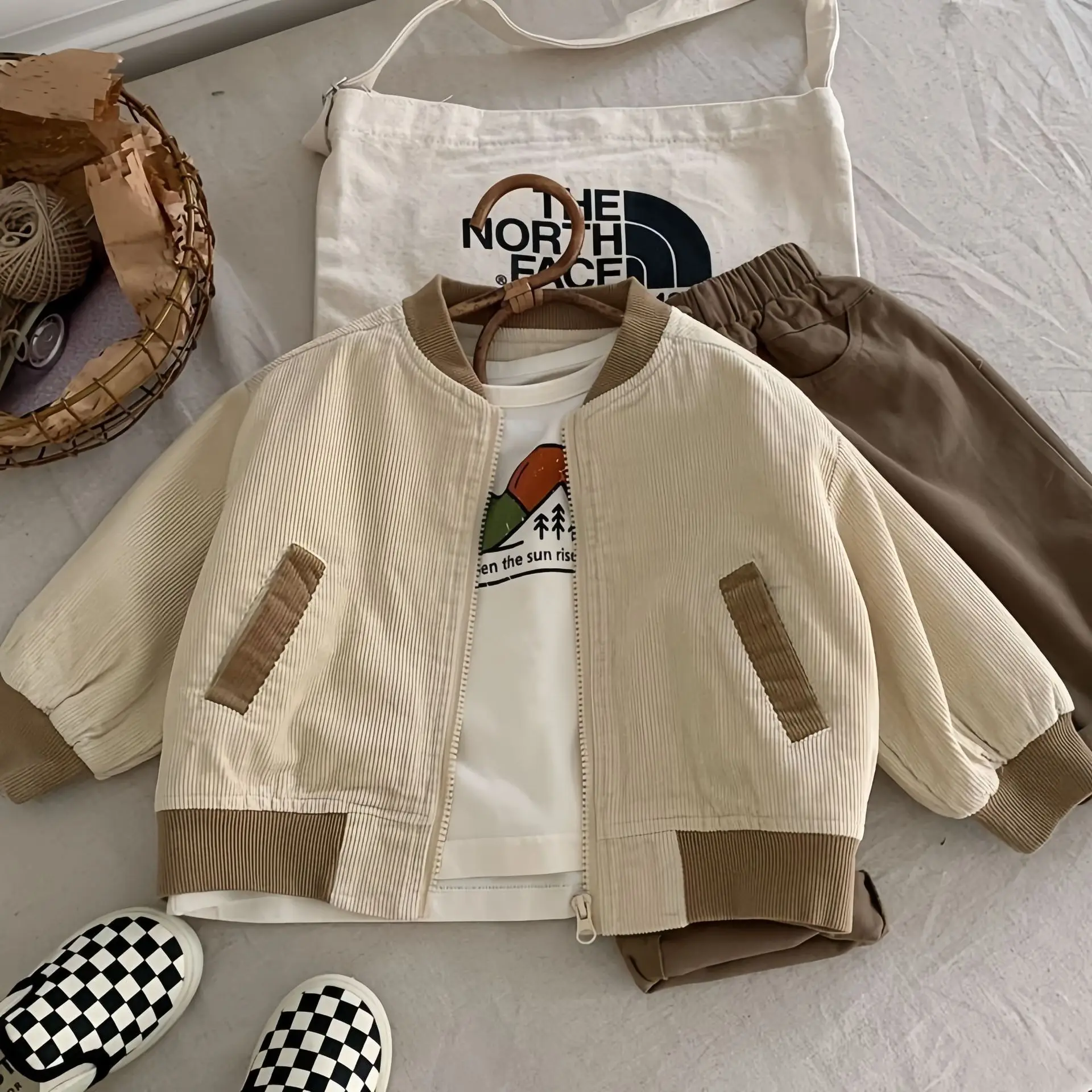 2024 Spring Autumn Baby Boys Corduroy Coat New Fashion Kids Clothes Clothing Jacket Children Casual Long Sleeve Zipper Outerwear