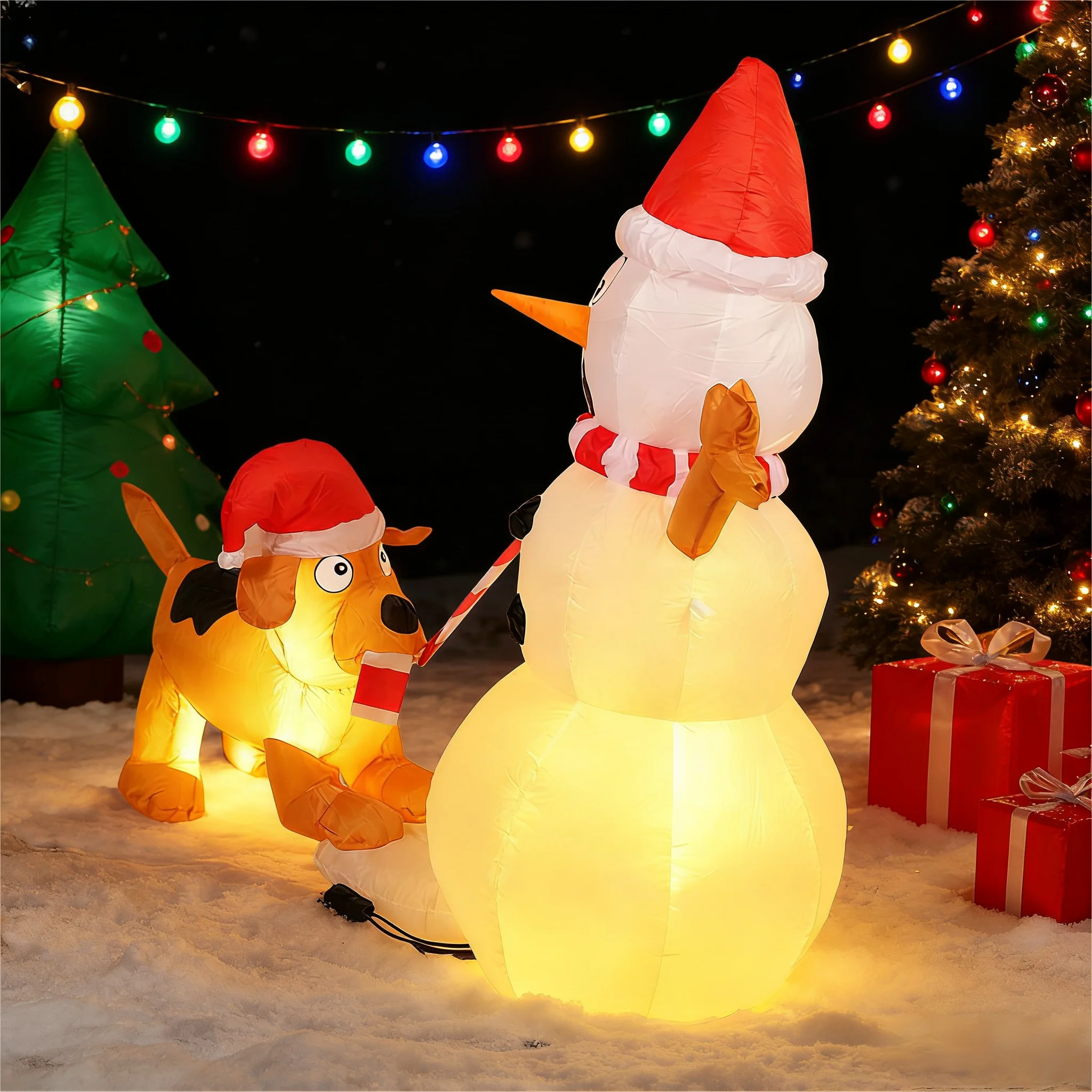 Pupazzo di neve gonfiabile da - Christmas Lights Outdoor recensione e prezzo