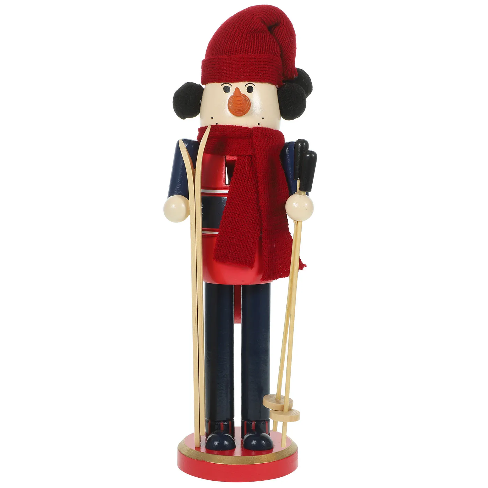 

Skiing Nutcracker Wood Christmas Decor Classic Wooden Nutcracker Puppet Winter Desktop Ornament Holiday Nutcrackers Christmas